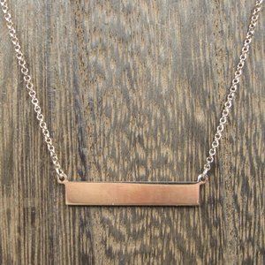18" Sterling Silver Bronze Tone Plain Bar Necklace